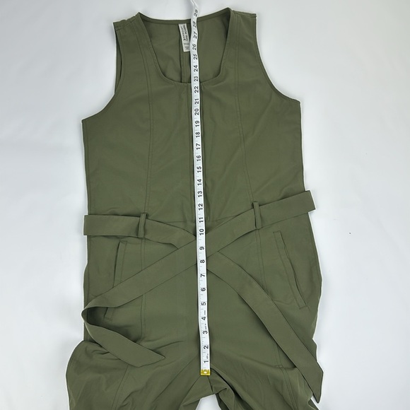 Kyodan Freedom Trail Jumpsuit. Olive Green. Sleeveless.  XS. Snap front. - Picture 5 of 10